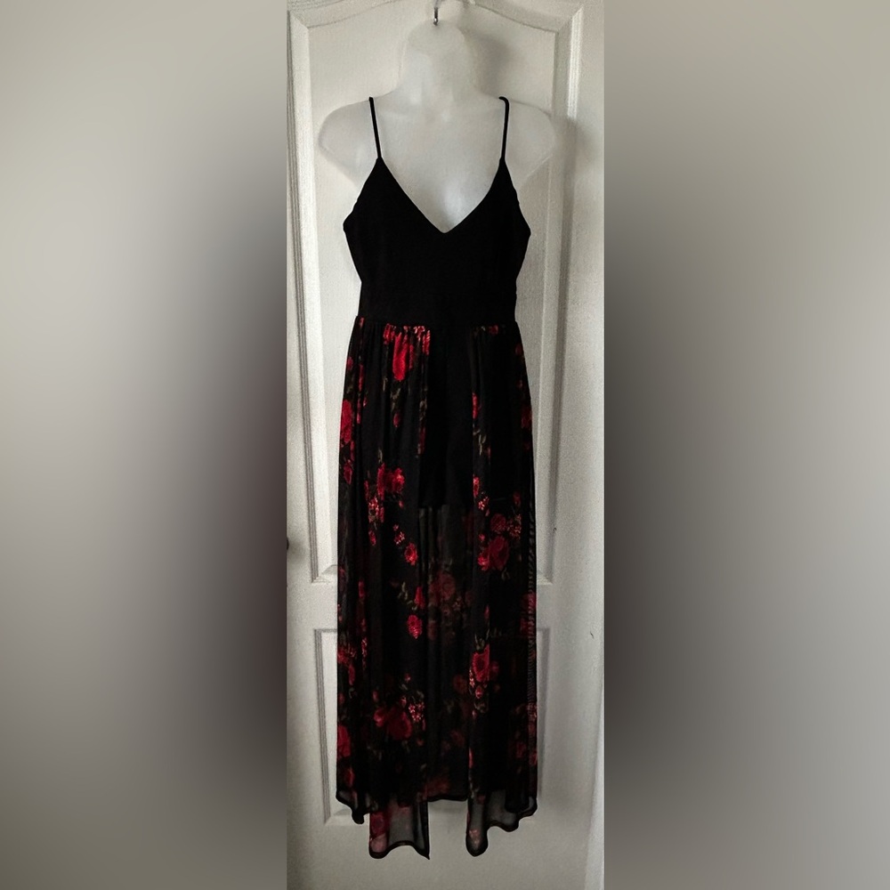 Black and Red Floral Dress
